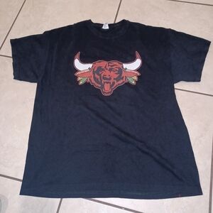 Anvil Black T-Shirt with Bull Graphic